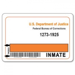 Orange Black INMATE Badge